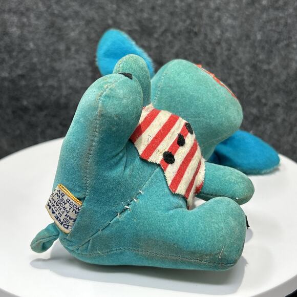 Vintage Dream Pets Plush Dog Blue Hat Striped Vest Japan Kitsch MCM Collectible - Picture 9 of 12